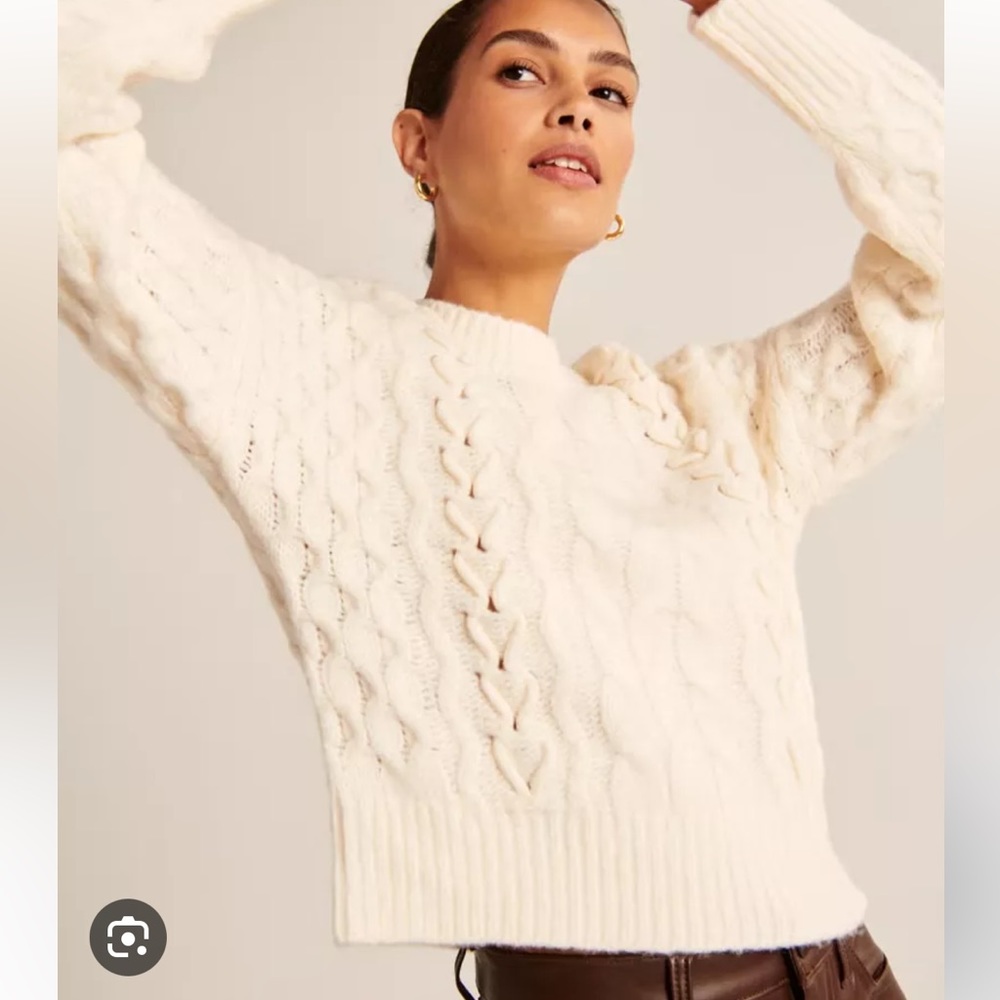This is a longsleeve fluffy midi sweater from Abercrombie.